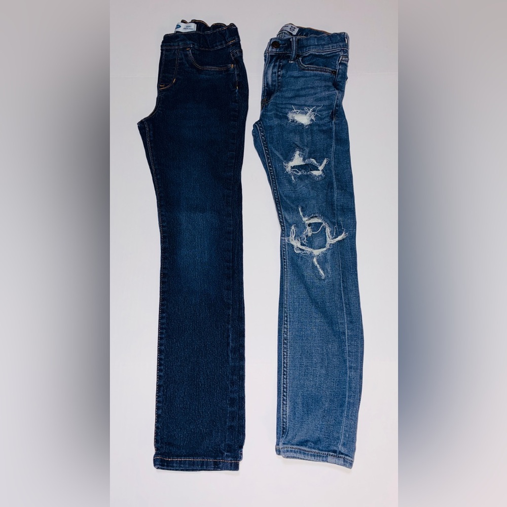 abercrombie kids Two-Pair Blue Jeans — Dark Wash and Distressed Light Wash